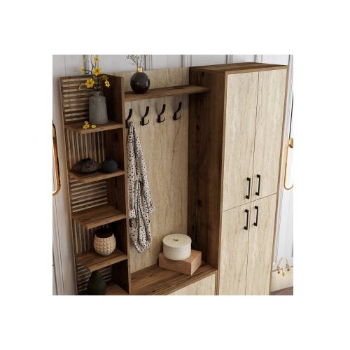 Hanah home Set za hodnik Viyana Da, 150x35x200 cm, Orah Slike