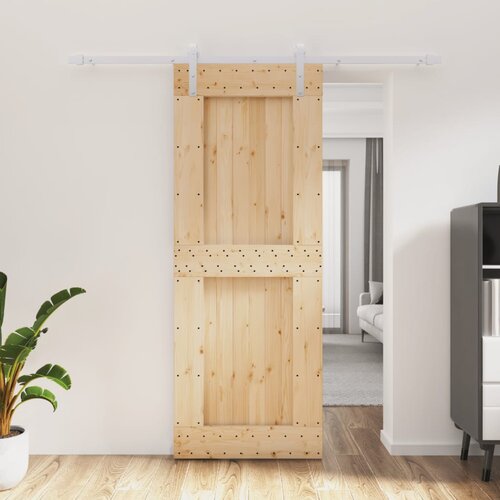 vidaXL Klizna vrata s priborom za montažu 80 x 210 cm masivna borovina Cijene