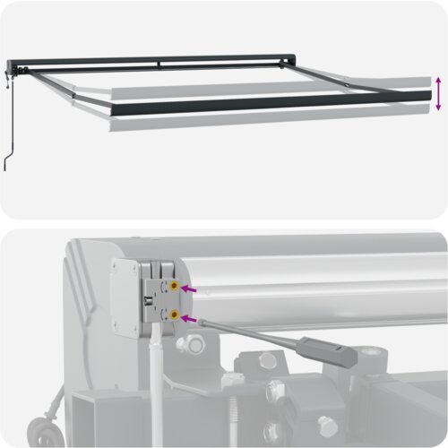 VidaXL Automatska uvlačiva tenda žute i narančaste boje 300x250 cm Slike