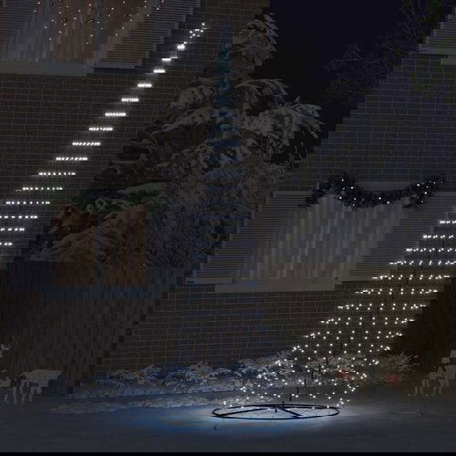 vidaXL LED božićno drvce Hladna bijela 138.5 x 138.5 x 399 cm Metal Cijene