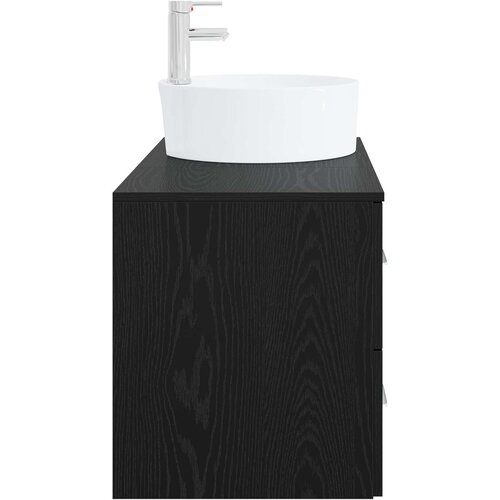  Set namje&amp;scaron;taja za kupaonicu 2 kom. Crni hrast Konstruirano drvo Crna 49,5 x 44,5 x 76 cm Slike
