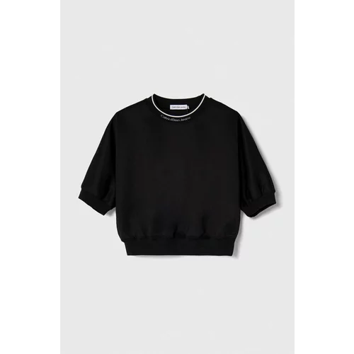 Calvin Klein Jeans Otroška kratka majica črna barva