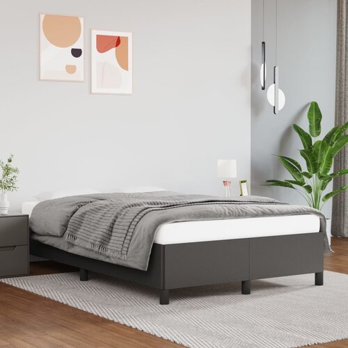 VidaXL Posteljni okvir siv 120x200 cm umetno usnje Slike