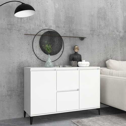 VidaXL Komoda bela 104x35x70 cm iverna plo&amp;scaron;ča Slike