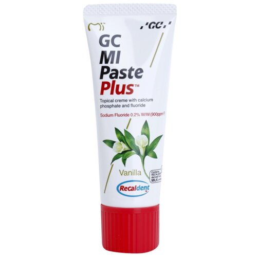 Gc MI Paste Plus remineralizacijska za&amp;scaron;čitna krema za občutljive zobe s fluoridom okus Vanilla 35 ml Slike