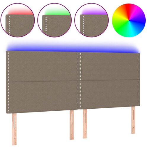 Maison Chic led posteljno vzglavje - vzglavna omarica - nočna omarica taupe 180x5x118/128 cm blago, (21706100) Slike