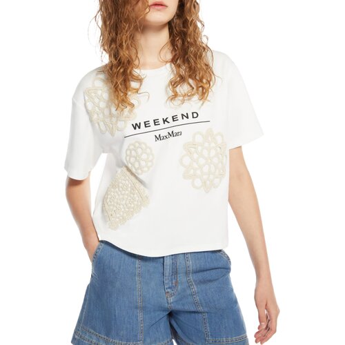 Max Mara Majice s kratkimi rokavi LECCO Bela Cene