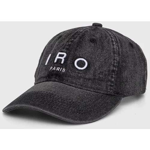 IRO Bombažna bejzbolska kapa siva barva