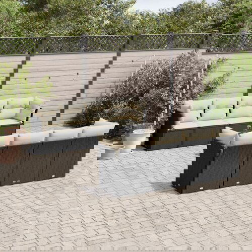  The Living Store Vrtna sedežna garnitura 9-delna z blazinami črn poli ratan - Vrtna Sedežna Garniture, (21443563) Cene