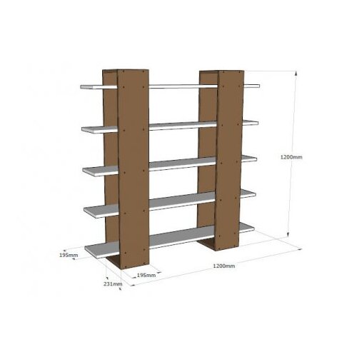 Woody Fashion pool white walnut polica za knjige Cene