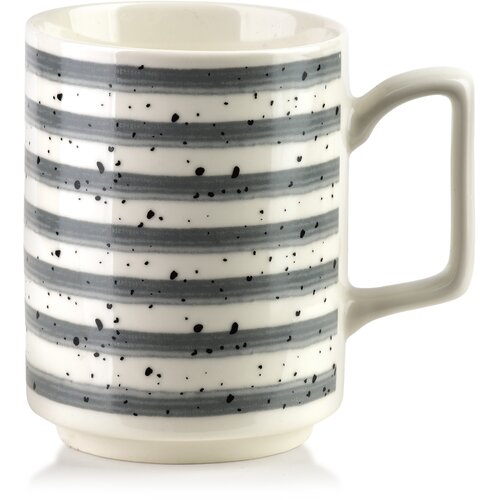 Mondex Skodelica porcelan Affekdesign Mojra 8x11x10 sivi trakovi 1pc, (5000300852) Slike