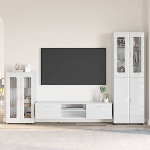  Set TV komoda FLORIN 3 kom. Visoki sjaj bijela Cijene