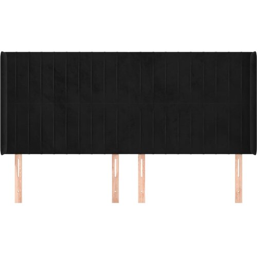  Uzglavlje s u&amp;scaron;ima crno 203x16x118/128 cm bar&amp;scaron;unasto Slike
