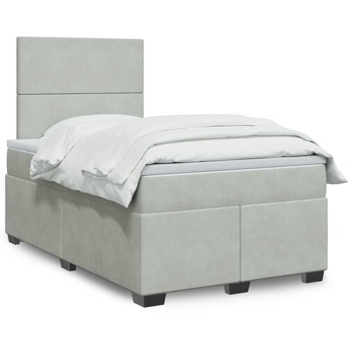  The Living Store Box spring postelja z vzmetnico svetlo siva 120x200 cm žamet - Box Spring Postelja, (21492546) Slike