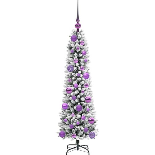 VidaXL Umjetno božićno drvce s stalakom Zelena i bijela 120 cm Slike