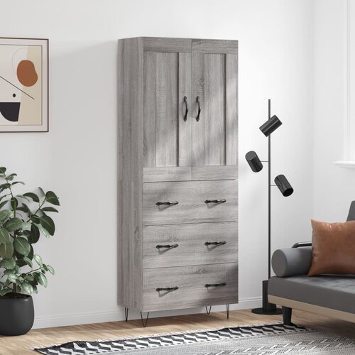  Visoka komoda siva sonome 69,5x34x180 cm od konstruiranog drva Slike