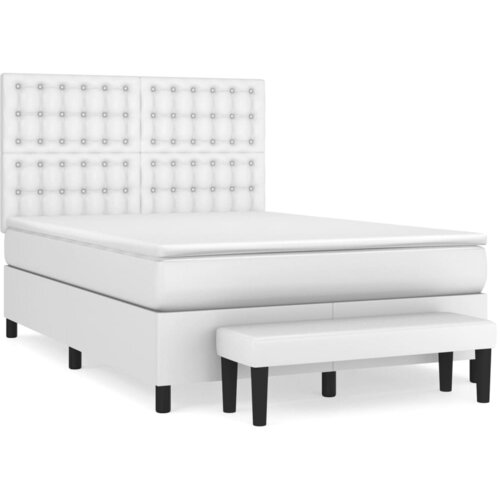 vidaXL Krevet s oprugama i madracem bijeli 140x200 cm od umjetne kože Cijene