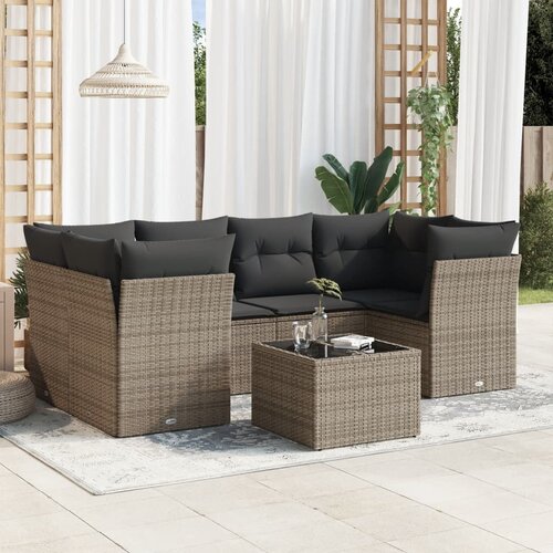 vidaXL 7-dijelni set vrtnih sofa sivi od poliratana Cijene