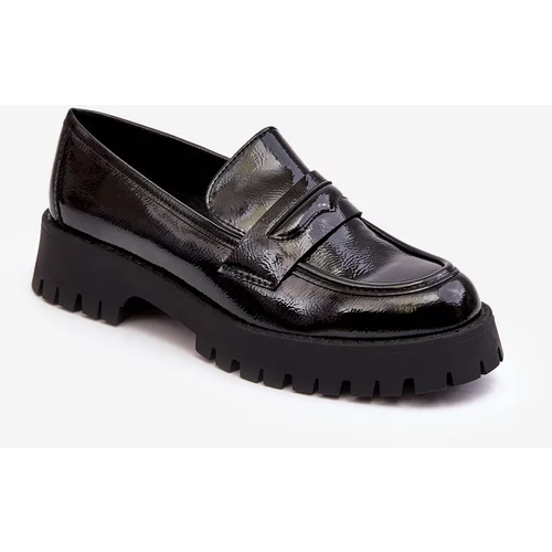 Kesi Patent low shoes with flat heels, black Jannah