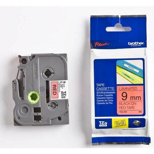  Trak p-touch tze-421 rdeč/črn 9mm BROTHER Slike