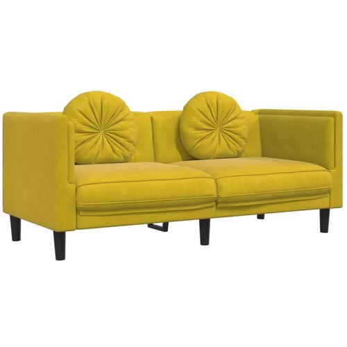 Maison Chic kavč - Sofa - Kanape dvosed z blazinami rumen žamet, (21726600) Cene
