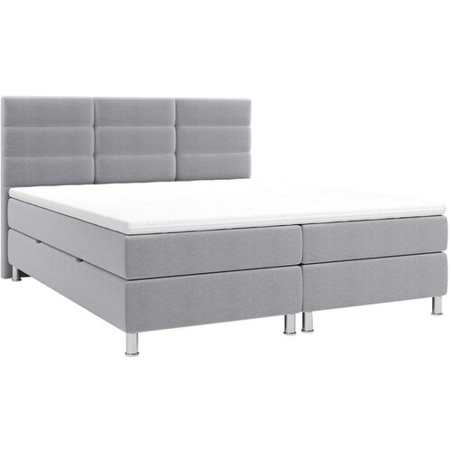 CARRYHOME postelja z vzmetnico 180 cm x 200 cm , tekstil svetlo siva Cene
