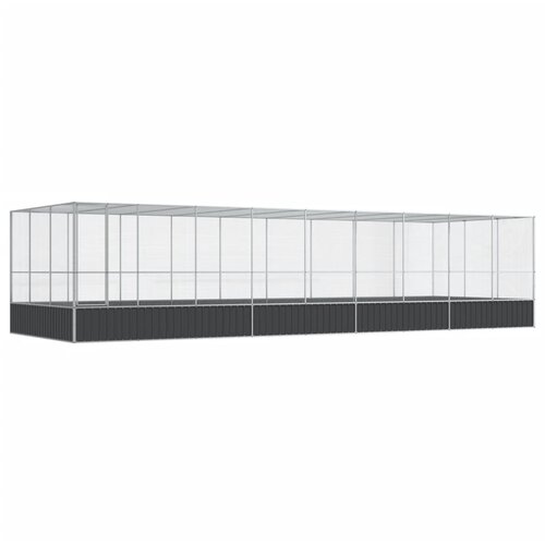  Kavez za ptice s produžetkom srebrni 932x307x212 cm čelični Slike