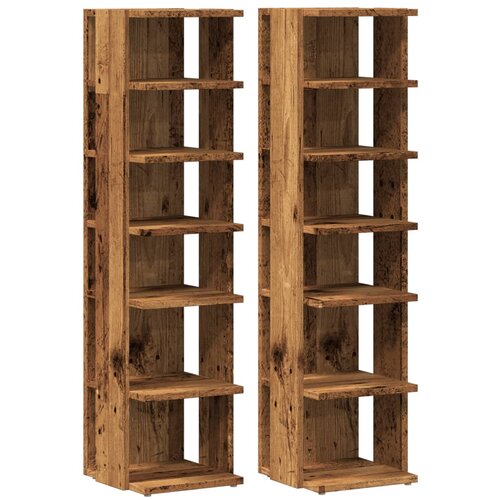 Maison Chic Omarica za obutev - Kopa za čevlje 2 kosa starinski les 28x27x102 cm inž. les, (21778097) Cene