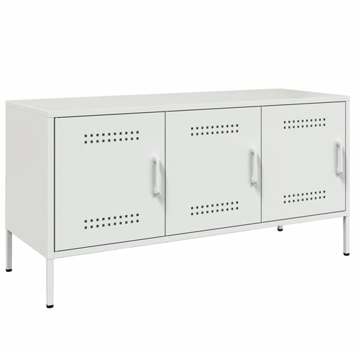 Maison Chic TV omarica - TV stojalo - Televizijska omarica bela 100,5x39x50,5 cm jeklo, (21700207) Slike