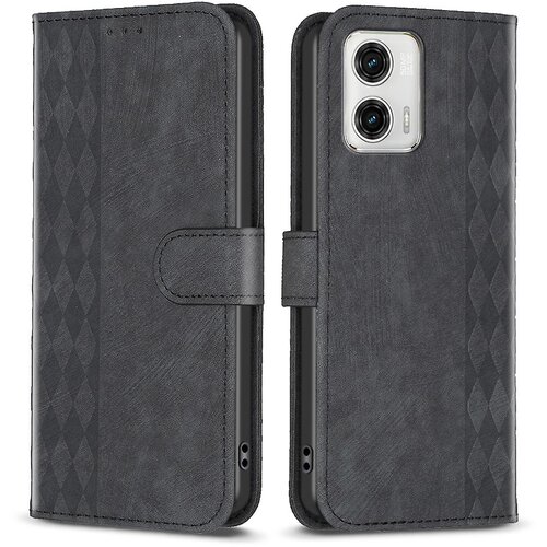 INORCO Za Motorola Moto G73 5G vtisnjen mrežni vzorec, stojalo, ovitek, magnetna zaponka, denarnica za telefon, (22033493) Slike