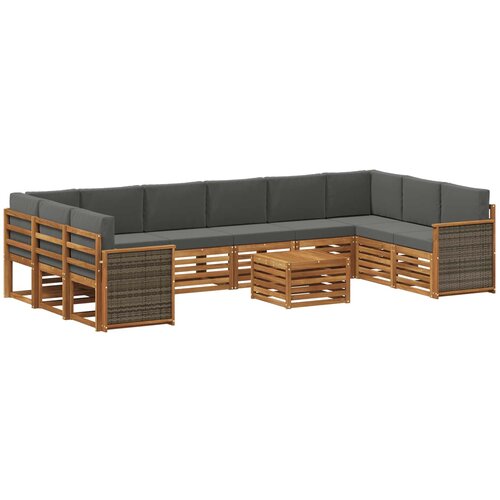 vidaXL Zunanja garnitura za sedenje 8 pcs Naravna in antracitna, (5000281877) Cene