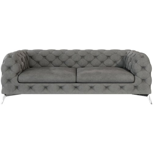 Ropez Siva baršunasti sofa 225 cm Chelsea – Cene