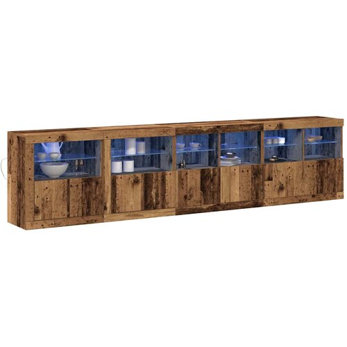  LED komoda Staro drvo 283 x 37 x 67 cm Konstruirano drvo Slike