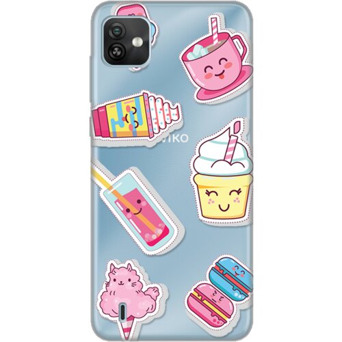 silikonska maska za Wiko Y82 Ice cream Print Skin providna Slike