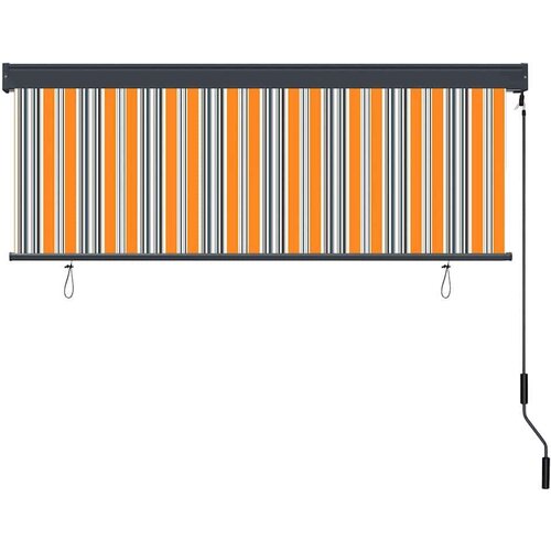 VidaXL Vanjska Roleta Prugasti Žuta i plava 180 x 250 cm tkanina Slike