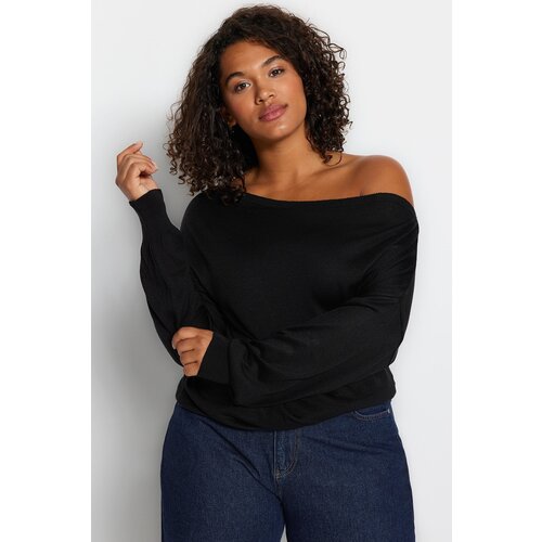 Trendyol Curve Plus Size Sweater - Black - Regular fit Slike