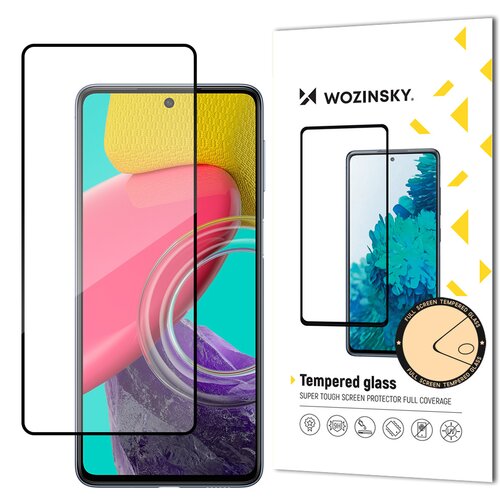 Wozinsky Trpežno 9H kaljeno steklo za celoten zaslon za Samsung Galaxy M53 5G z ohišjem prijaznim okvirjem, črna, (21533871) Cene
