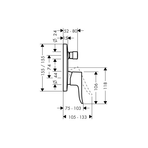 Hansgrohe Metris slavina ugradna za tu&amp;scaron; sa prebacivačem - komplet 31454000 Slike