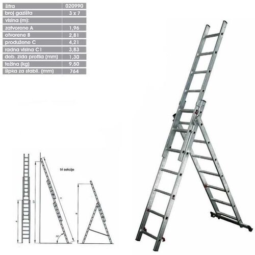 MERDEVINE aluminijumske na izvlačenje 3 x 7 ( 020990 ) Cene