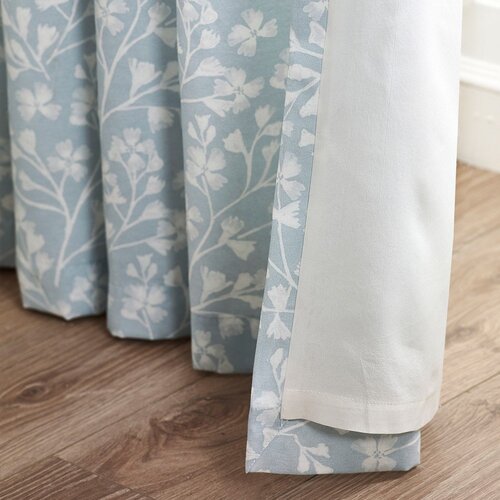 Catherine Lansfield Modre zavese v kompletu 2 ks 229x229 cm Brooke Floral &amp;ndash; Slike