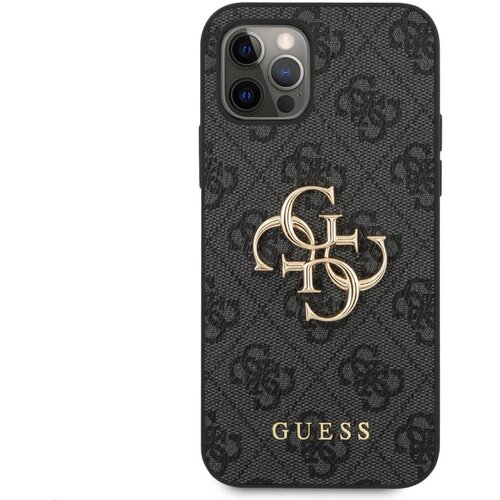 Guess Maska za iPhone 12 Pro Max Grey Guess PU 4G Metal Logo Slike