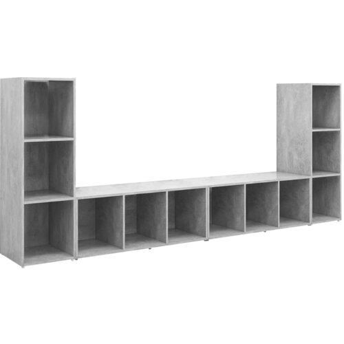 VidaXL TV omarice 4 kosi betonsko sive 107x35x37 cm iverna plo&amp;scaron;ča, (20914200) Slike