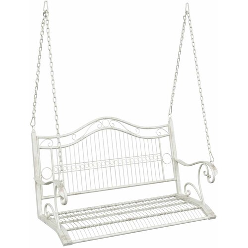 vidaXL Gugalna klop Jeklo 115 x 61 x 63 cm Antik bela, (5000247267) Cene
