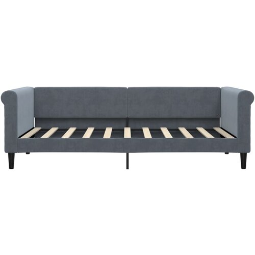  Dnevni krevet s pomoćnim ležajem i ladicama bez madraca tamno siva 90x190 cm Slike