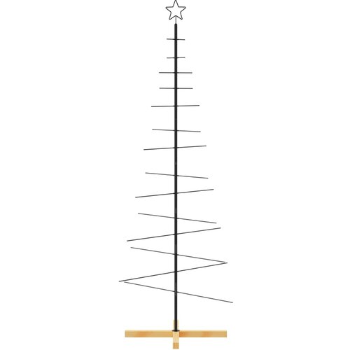  Metalno božićno drvce s drvenom bazom crno 180 cm Slike
