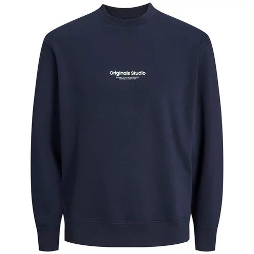 Jack & Jones Sweater majica 'VESTERBRO' morsko plava / bijela