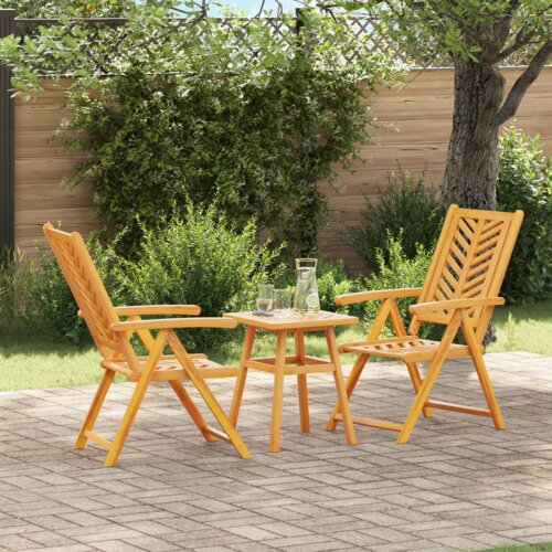 VidaXL Vrtnik Bistro Set 3 pcs Rjava Trden akacijev les Slike