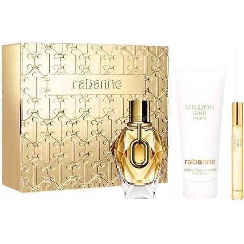 Paco Rabanne Million Gold Gift Set ( EDP 90ml + Body Lotion 100ml + EDP 10ml ) Cene