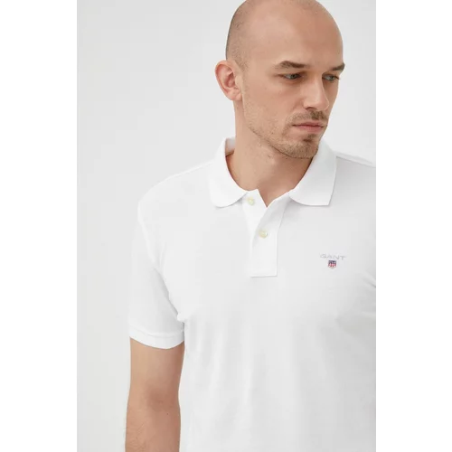 Gant Pamučna polo majica boja: bijela, glatki model