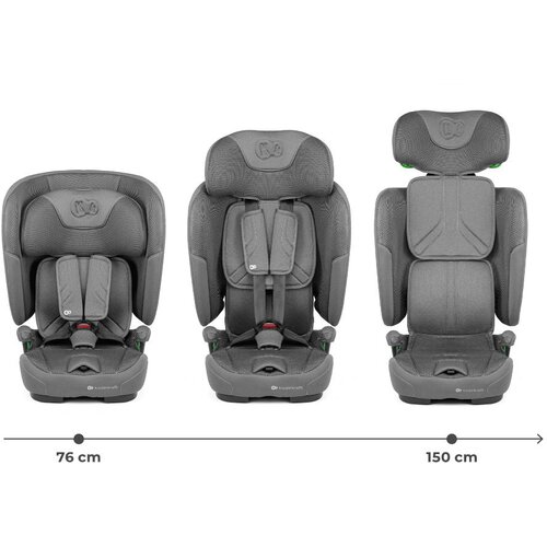 Kinderkraft avtosedež FIX2GO i-Size 9-36 kg (76-150 cm), siv Slike